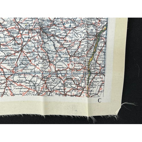 2090 - WW2 British RAF Silk Escape Map of France Code letter C/D.