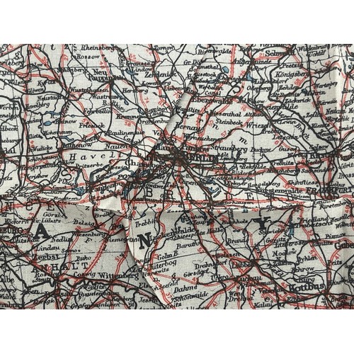 2093 - WW2 British RAF Silk Escape Map of Germany. Code letter A. Single Sided Map.