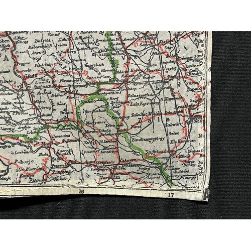 2099 - WW2 British RAF Silk Escape Map of Germany. Code letter A. Single Sided Map. Sewn edge.