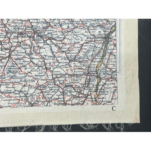 2100 - WW2 British RAF Silk Escape Map of France & Germany code letter C/D.