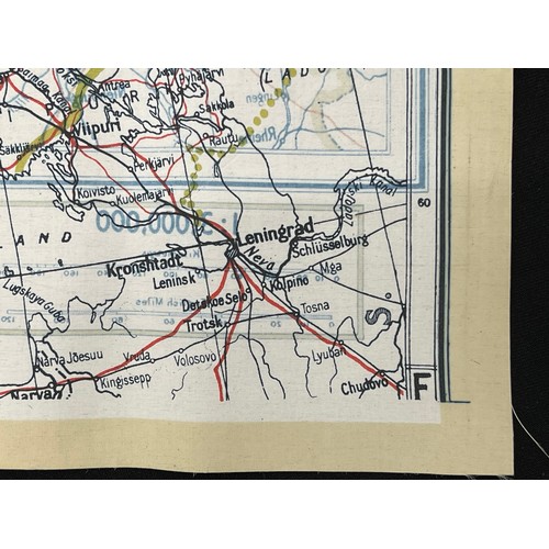 2103 - WW2 British RAF Escape and Evasion Silk Map F/G Scandinavia & The Baltic.