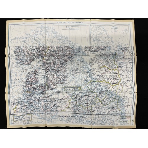 2103 - WW2 British RAF Escape and Evasion Silk Map F/G Scandinavia & The Baltic.