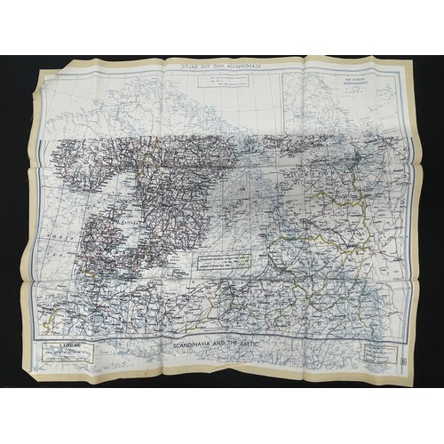 2104 - WW2 British RAF Escape and Evasion Silk Map F/G Scandinavia & The Baltic.