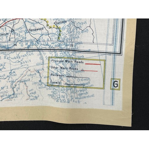 2104 - WW2 British RAF Escape and Evasion Silk Map F/G Scandinavia & The Baltic.