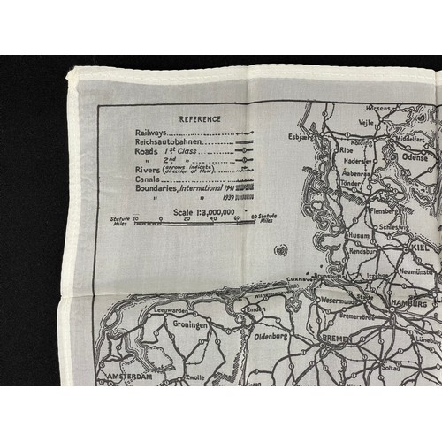 2105 - WW2 British RAF Silk Escape and Evasion Map of Germany, single sided, ref 9U.