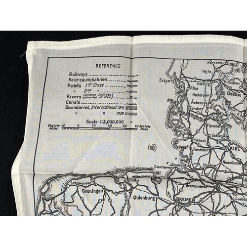 2106 - WW2 British RAF Silk Escape and Evasion Map of Germany, single sided, ref 9U.