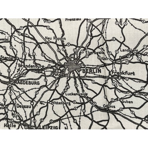 2106 - WW2 British RAF Silk Escape and Evasion Map of Germany, single sided, ref 9U.