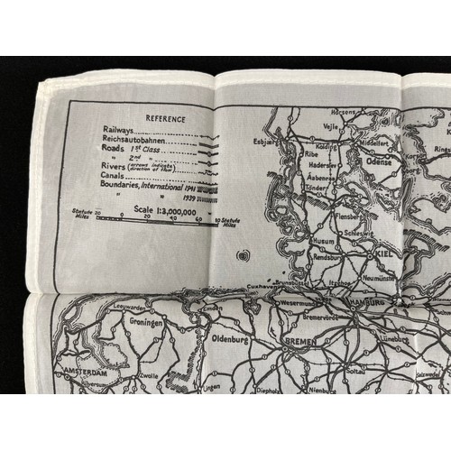 2108 - WW2 British RAF Silk Escape and Evasion Map of Germany, single sided, ref 9U.