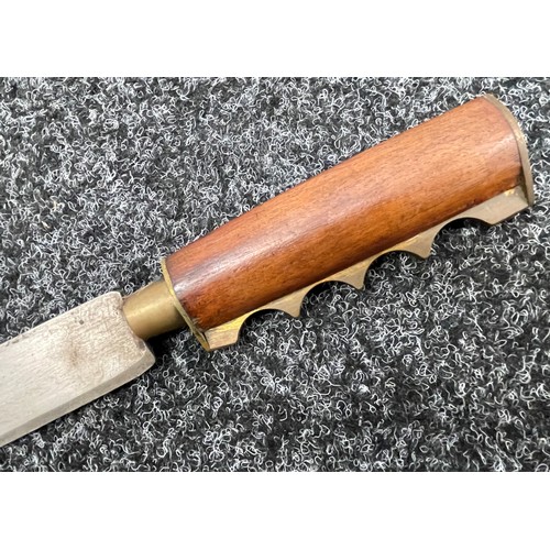 2112 - WW2 era British Souvenir Kukri knife with 275mm long plated blade, overall length 370mm complete wit... 