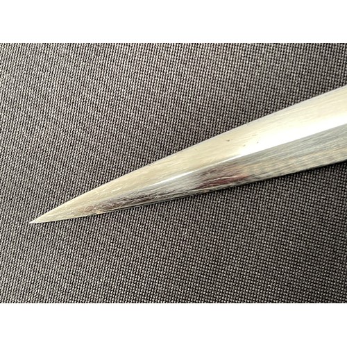 2115 - WW2 Polish Naval Officers Dagger with double edged blade 235mm in length with etched panel featuring... 