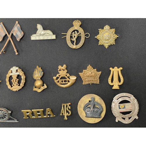 2138 - WW2 British & Commonwealth Cap Badges, Collar Dogs, Shoulder Titles and Buttons. Some WW1 example an... 