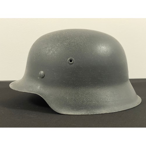 2150 - WW2 Third Reich M42 Pattern Steel Helmet with REPRODUCTION single SS decal. Original paint and liner... 