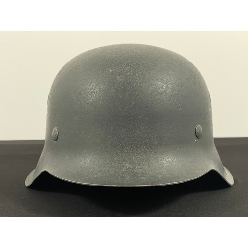 2150 - WW2 Third Reich M42 Pattern Steel Helmet with REPRODUCTION single SS decal. Original paint and liner... 