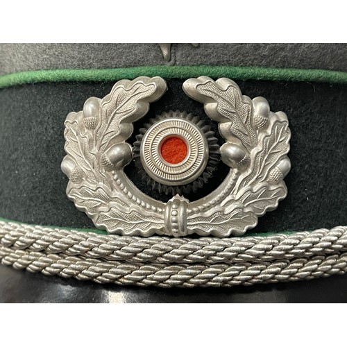 2156 - WW2 Third Reich Heer Gebirgsjager Mountain Troops Officers Schirmmutze Cap. Maker marked 