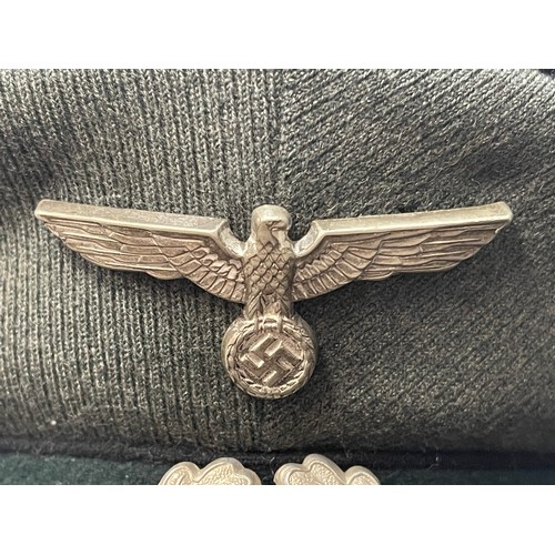 2158 - WW2 Third Reich Heer Pioneer Officers Schirmmutze cap. Trikot material. This is an enlisted mans or ... 