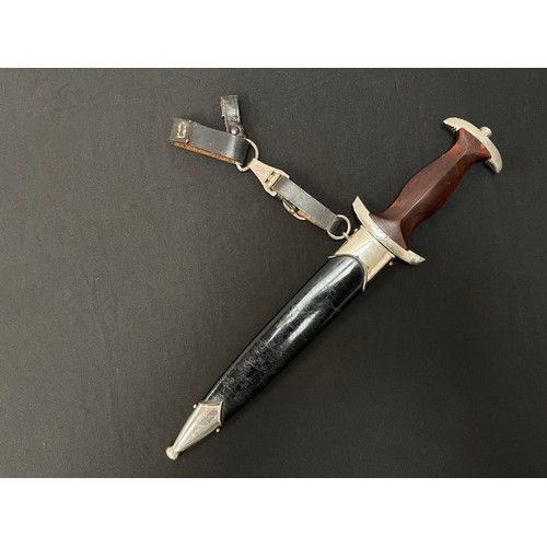 2165 - WW2 Third Reich NSKK Dienstdolch M1933 pattern dagger with double edged blade 220mm in length with 