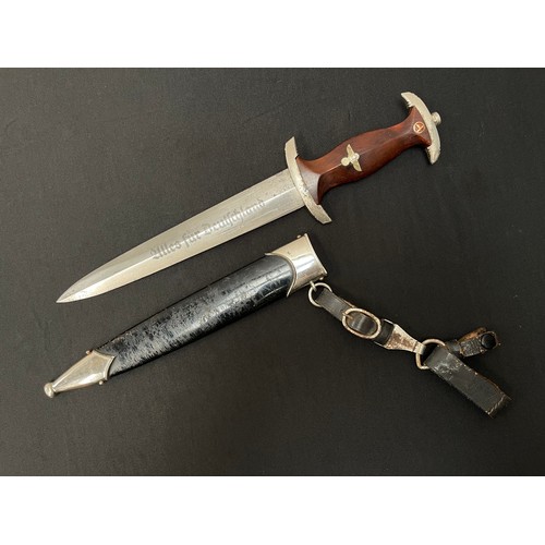 2165 - WW2 Third Reich NSKK Dienstdolch M1933 pattern dagger with double edged blade 220mm in length with 