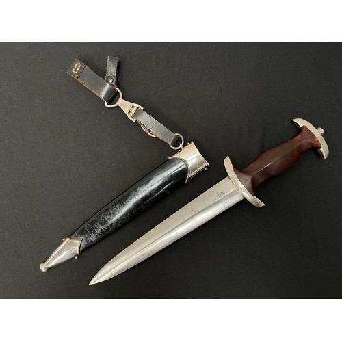 2165 - WW2 Third Reich NSKK Dienstdolch M1933 pattern dagger with double edged blade 220mm in length with 