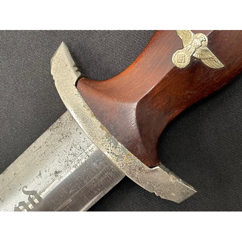 2165 - WW2 Third Reich NSKK Dienstdolch M1933 pattern dagger with double edged blade 220mm in length with 