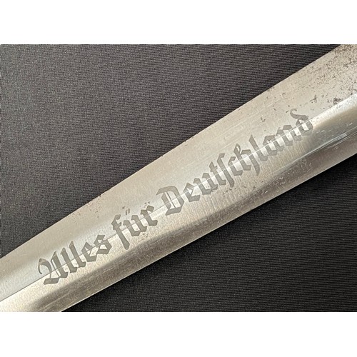 2165 - WW2 Third Reich NSKK Dienstdolch M1933 pattern dagger with double edged blade 220mm in length with 