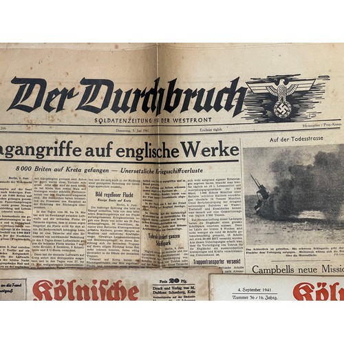 2169 - WW2 Third Reich Newspapers and magazines including 5 bound sets of Deutsches Bergland magazines and ... 