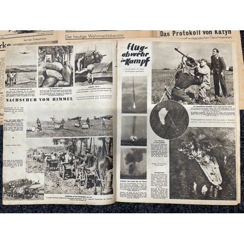 2169 - WW2 Third Reich Newspapers and magazines including 5 bound sets of Deutsches Bergland magazines and ... 