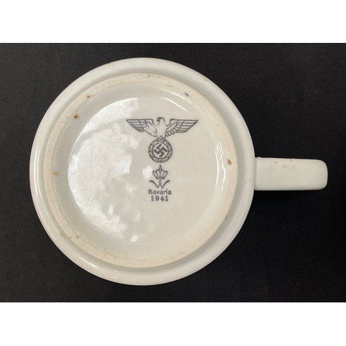 2170 - WW2 Third Reich Heer Issue Ceramic Cups and Mugs x 6. All are marked with the Heer pattern eagle and... 