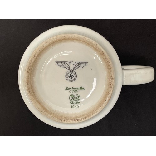 2170 - WW2 Third Reich Heer Issue Ceramic Cups and Mugs x 6. All are marked with the Heer pattern eagle and... 