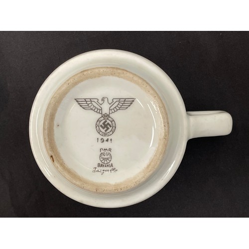 2170 - WW2 Third Reich Heer Issue Ceramic Cups and Mugs x 6. All are marked with the Heer pattern eagle and... 