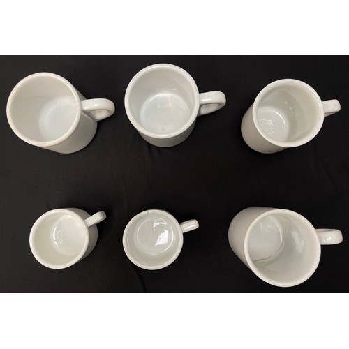 2170 - WW2 Third Reich Heer Issue Ceramic Cups and Mugs x 6. All are marked with the Heer pattern eagle and... 