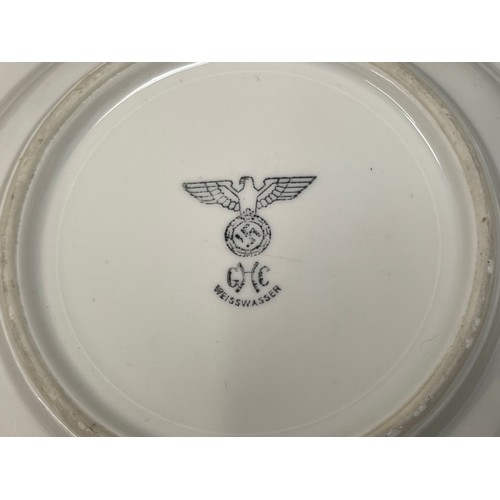 2173 - WW2 Third Reich Heer issued ceramic Bowls and one plate. All are marked with the Heer eagle and are ... 