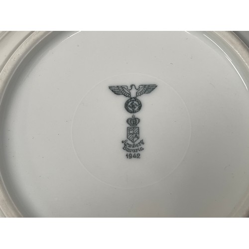 2173 - WW2 Third Reich Heer issued ceramic Bowls and one plate. All are marked with the Heer eagle and are ... 