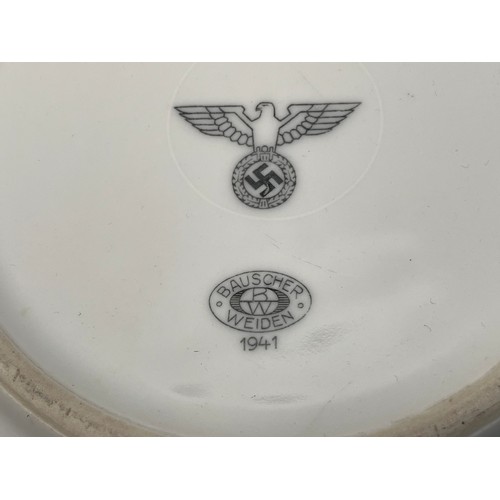 2173 - WW2 Third Reich Heer issued ceramic Bowls and one plate. All are marked with the Heer eagle and are ... 