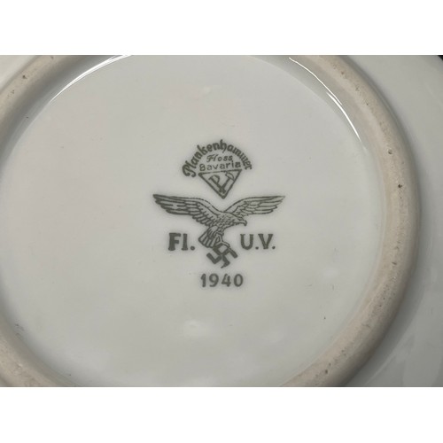 2175 - WW2 Third Reich Luftwaffe Coffee Cup s 5 plus two saucers. All Luftwaffe eagle marked plus makers ma... 