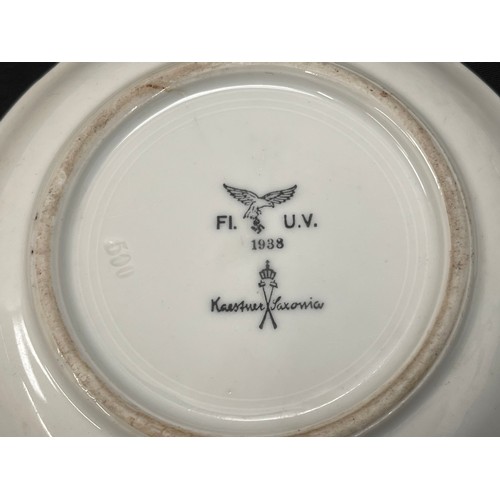 2175 - WW2 Third Reich Luftwaffe Coffee Cup s 5 plus two saucers. All Luftwaffe eagle marked plus makers ma... 