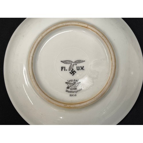 2177 - WW2 Third Reich Luftwaffe issue mess plates and soup dishes. All marked with Luftwaffe Eagle and mak... 