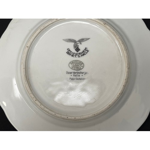 2177 - WW2 Third Reich Luftwaffe issue mess plates and soup dishes. All marked with Luftwaffe Eagle and mak... 