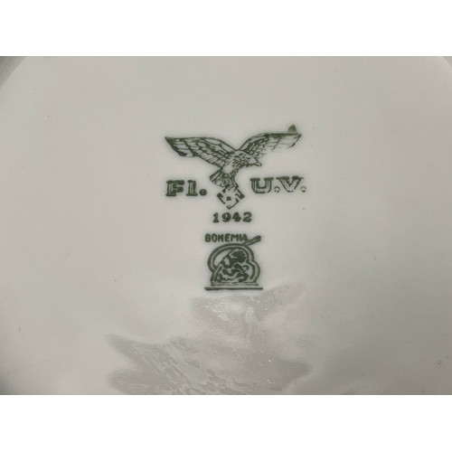 2177 - WW2 Third Reich Luftwaffe issue mess plates and soup dishes. All marked with Luftwaffe Eagle and mak... 