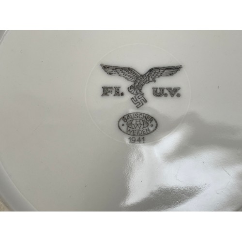 2177 - WW2 Third Reich Luftwaffe issue mess plates and soup dishes. All marked with Luftwaffe Eagle and mak... 