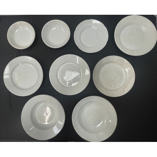 2177 - WW2 Third Reich Luftwaffe issue mess plates and soup dishes. All marked with Luftwaffe Eagle and mak... 