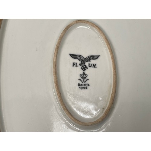 2178 - WW2 Third Reich Luftwaffe issue mess Soup Tureen with Lion's head bosses and a large serving platter... 