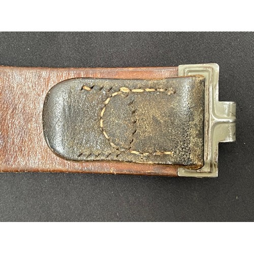 2186 - WW2 Third Reich Luftwaffe Belt and Buckle. Steel buckle with retains a high proportion of the origin... 