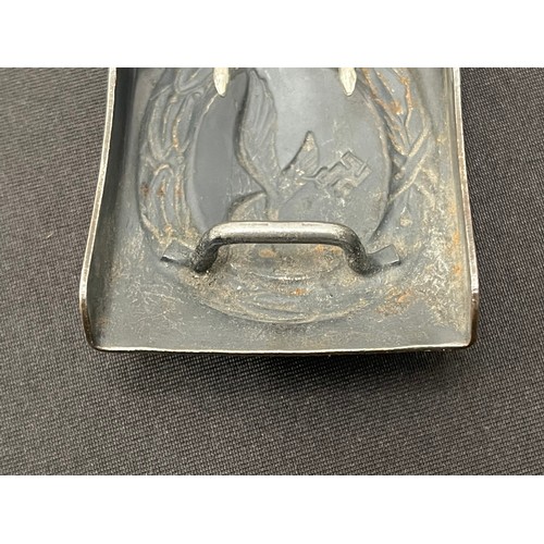 2186 - WW2 Third Reich Luftwaffe Belt and Buckle. Steel buckle with retains a high proportion of the origin... 