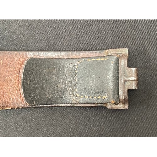 2187 - WW2 Third Reich Heer Belt and Buckle. Belt size 90. Buckle is a pebble zink alloy example maker mark... 