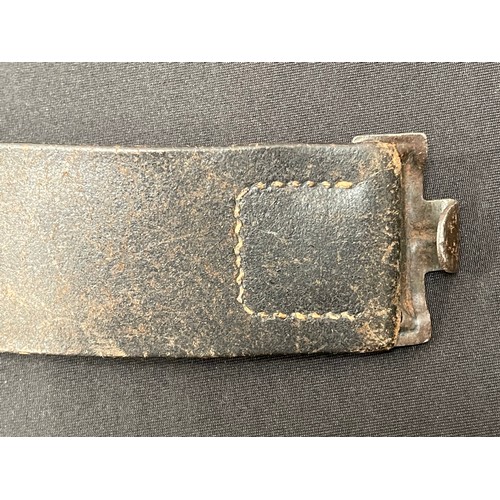 2187 - WW2 Third Reich Heer Belt and Buckle. Belt size 90. Buckle is a pebble zink alloy example maker mark... 