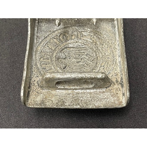 2187 - WW2 Third Reich Heer Belt and Buckle. Belt size 90. Buckle is a pebble zink alloy example maker mark... 