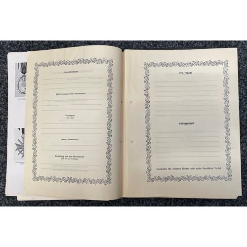 2202 - WW2 Third Reich Ehren Chronik Honour Chronical. A commercially produced folder in which a serviceman... 