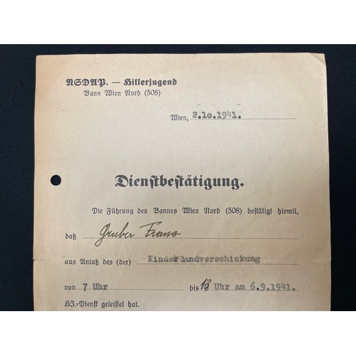 2205 - WW2 Third Reich Kriegsmarine Award Document for Kriegsverdienstkreuz 2.Klasse mit Schwertern - War M... 