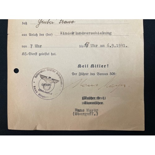 2205 - WW2 Third Reich Kriegsmarine Award Document for Kriegsverdienstkreuz 2.Klasse mit Schwertern - War M... 