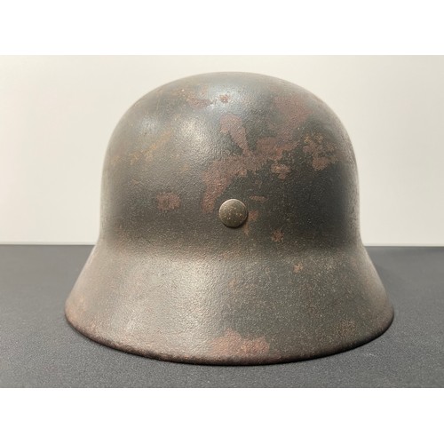 2212 - WW2 Third Reich Waffen SS Single Decal M40 Steel Helmet. Original feld grau paint. Original Q patter... 